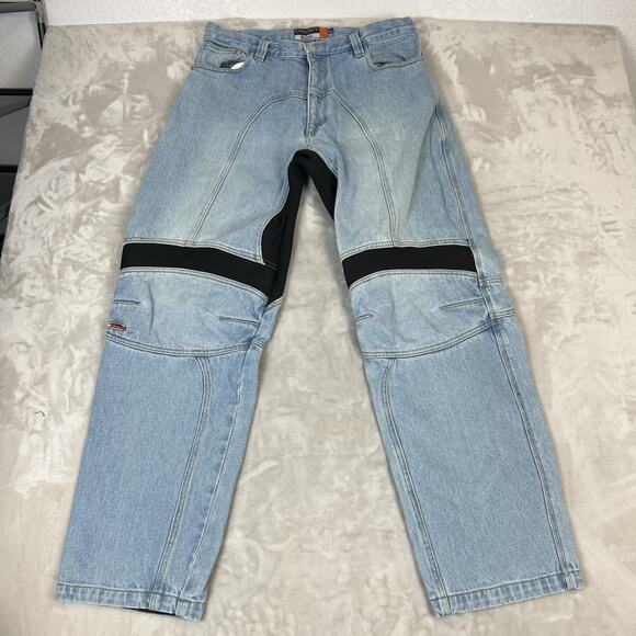 Icon Recon Jeans Mens 36 Blue Denim Asphalt Technologies Motorcycle Y2K Skater - Picture 1 of 14